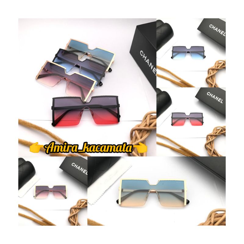 [BISA COD√]Kacamata Fashion Wanita Kacamata Sunglasses/Chanel/Lensa UV Super Premium