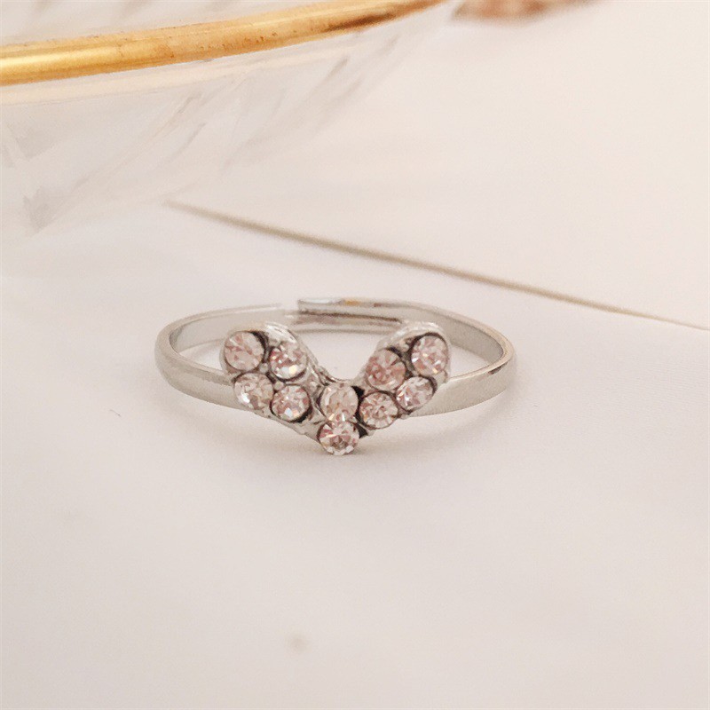 retro cincin berlian penuh cinta perempuan cincin berlian mengkilap cincin ekor