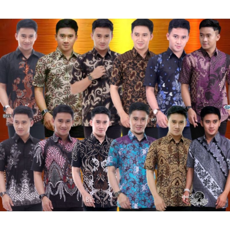 Kemeja hem baju batik seragam kantor hitam jalu