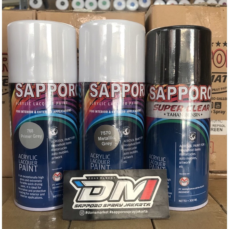 PAKET SAPPORO SPRAY METALIC GREY 7570 300 ML