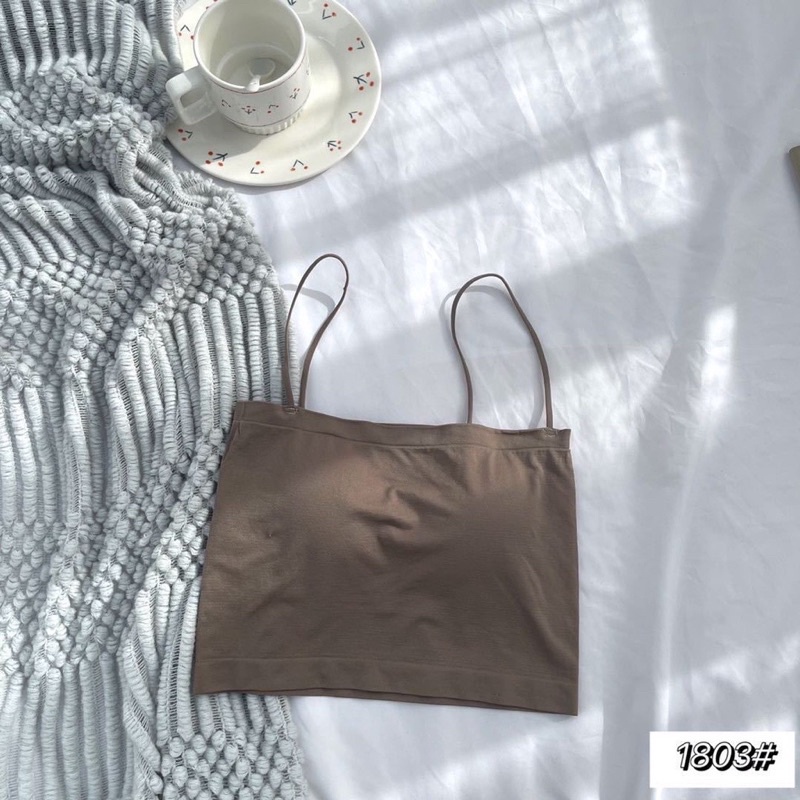 EJ - BR05 - Sling Tanktop / Crop Top / Atasan Wanita Bralette Push Up-BR01 COKLAT