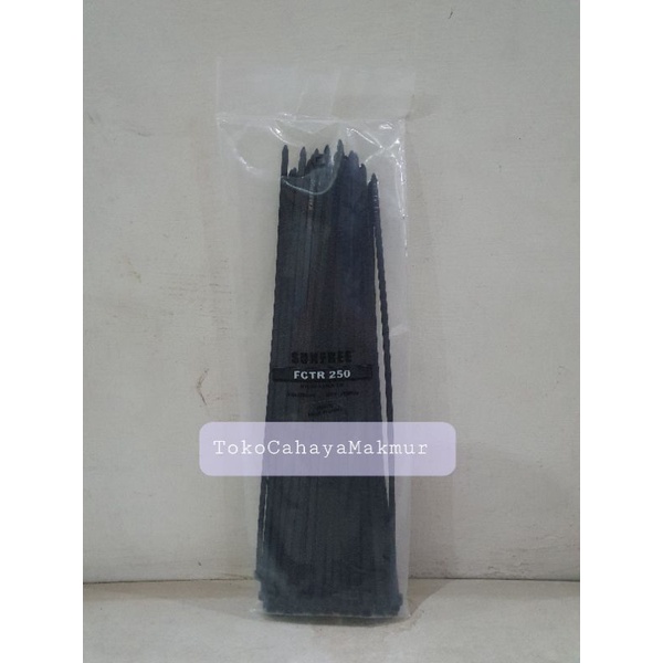 Cable Tie / Kabel Ties isi 100bh 3,6x250mm Putih&amp;Hitam Sunfree/Powell