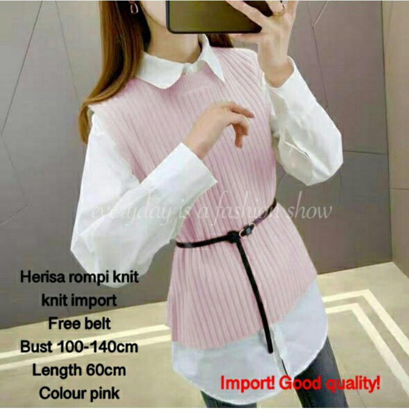 Outer Rompi Herisa Knit Import