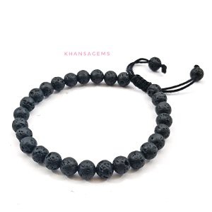 Gelang Batu Natural Lava Stone Model Tali Serut Shambala Unisex Bisa Untuk Pria Dan Wanita