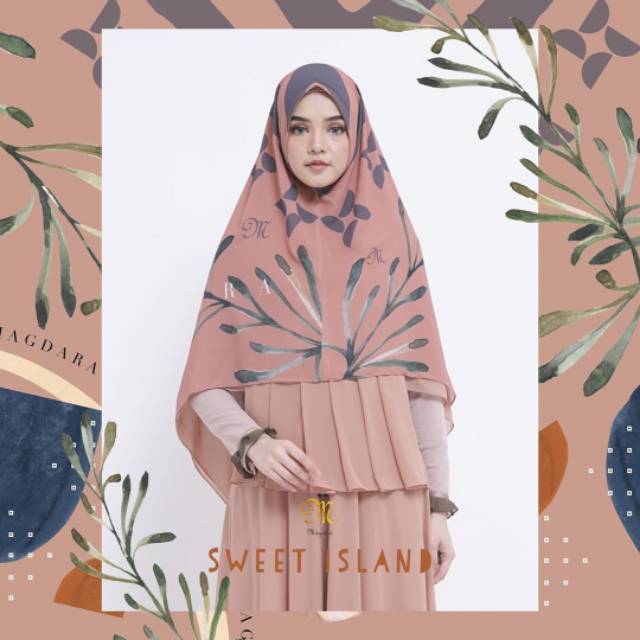 MAGDARA Sweet Island Khimar syari set gamis