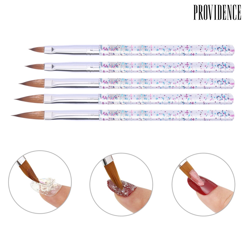 Providence 5Pcs/Set Nail Art Brush Soft Tip Multifunctional Ultra Thin Flower Stripes Lines Liner DIY Drawing Brush for Manicure