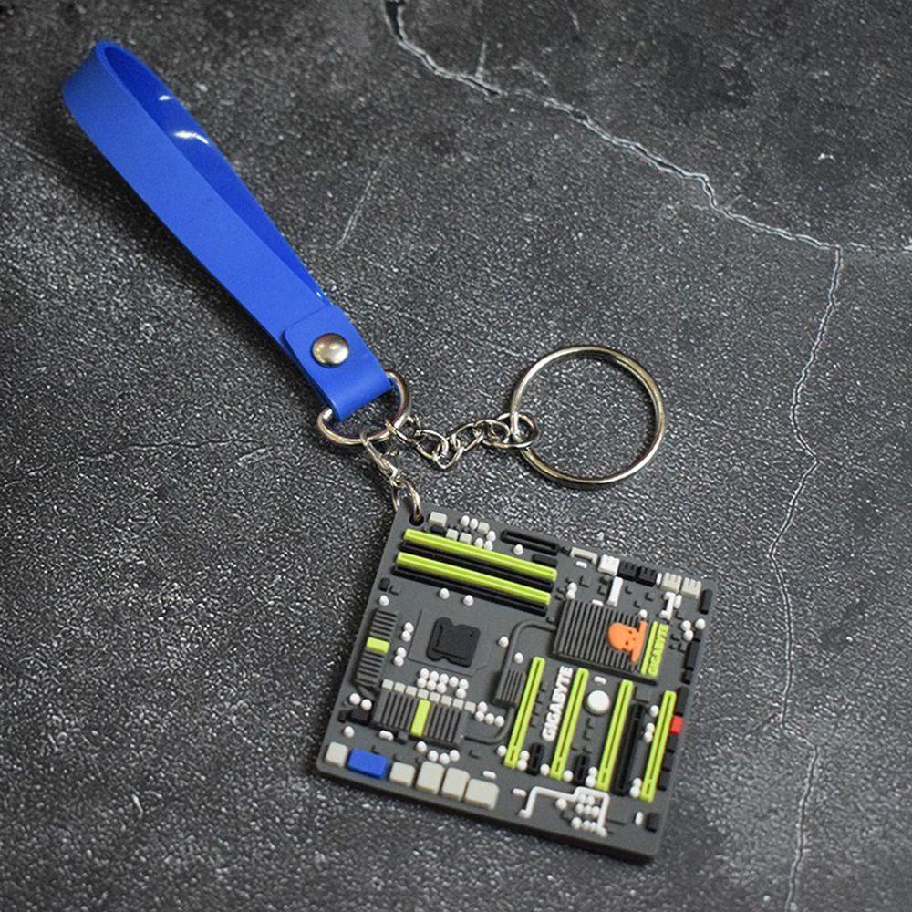 QUINTON Motherboard Model Gantungan Kunci Mobil Man Gift Ornament Gift Geek Gift DIY Gantungan Kunci Mobil Girl Decoration Key Holder Key Chain Gantungan Kunci Motherboard