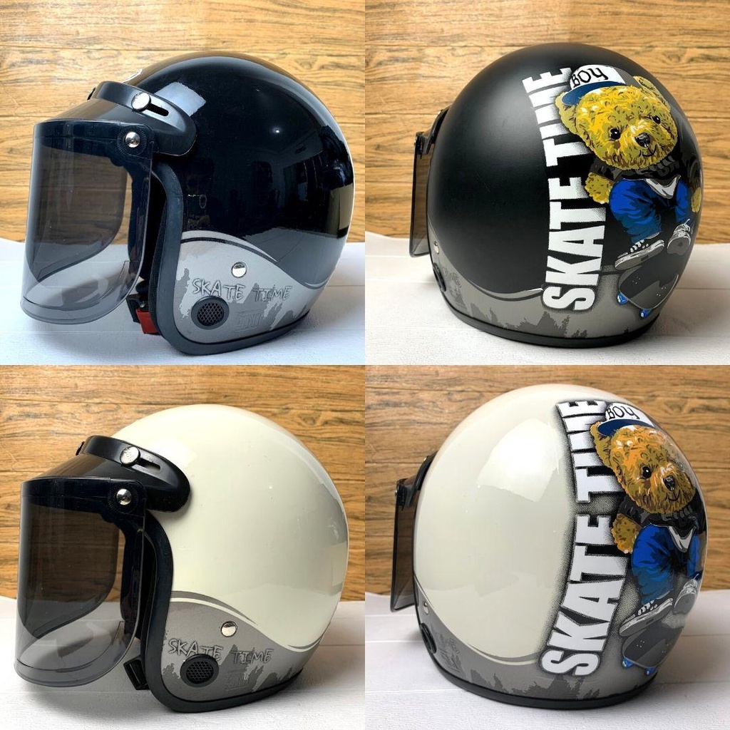 Helm Bogo Dewasa Full Leher terbaru pria wanita lucu sudah SNI