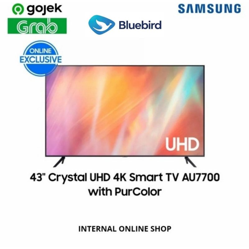 Samsung 43&quot; Crystal UHD 4K Smart TV AU7700 Garansi Resmi