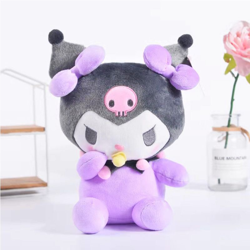 20cm Boneka Kawaii Kuromi 8inch Plushee Doll Soft Stuffed Toy Kids Girls Gift Collectible Mainan