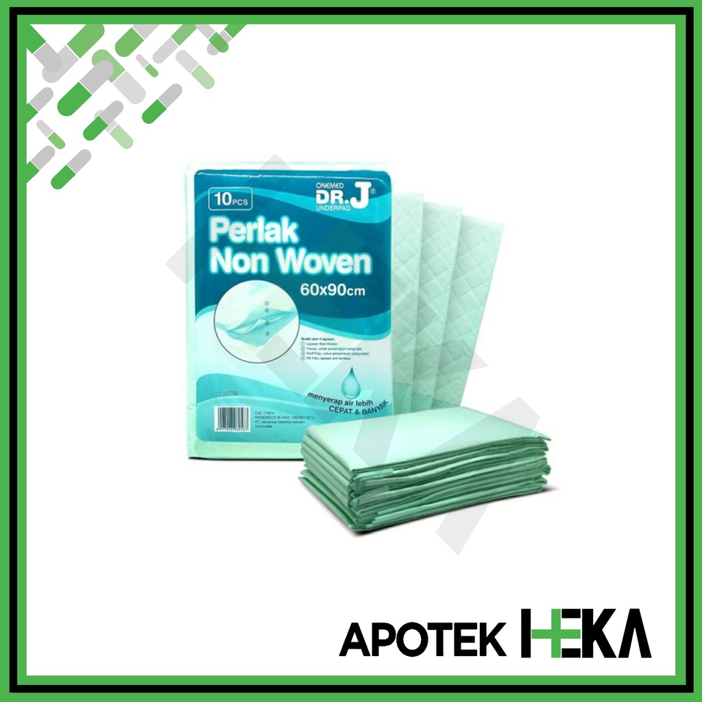 U Pad Underpad DR.J 60x90 cm Isi 10 Perlak Non Woven Onemed (SEMARANG)