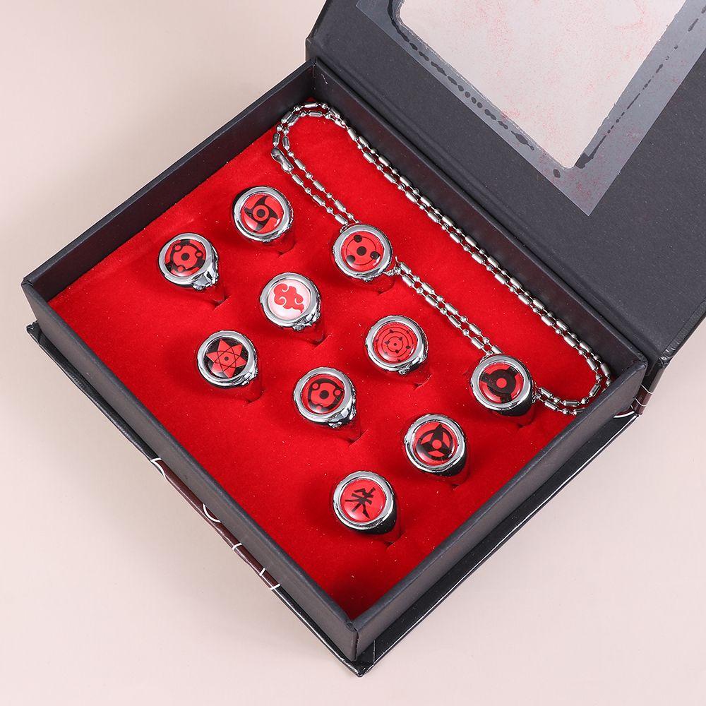 Preva Cosplay Cincin 10Pcs/Set Perhiasan Hadiah Kreatif Untuk Wanita Pria Itachi