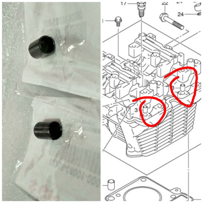 BOSH PIN DOWEL BOSH PIN KECIL HEAD SILINDER SUZUKI SATRIA FU KARBU Fi SGP
