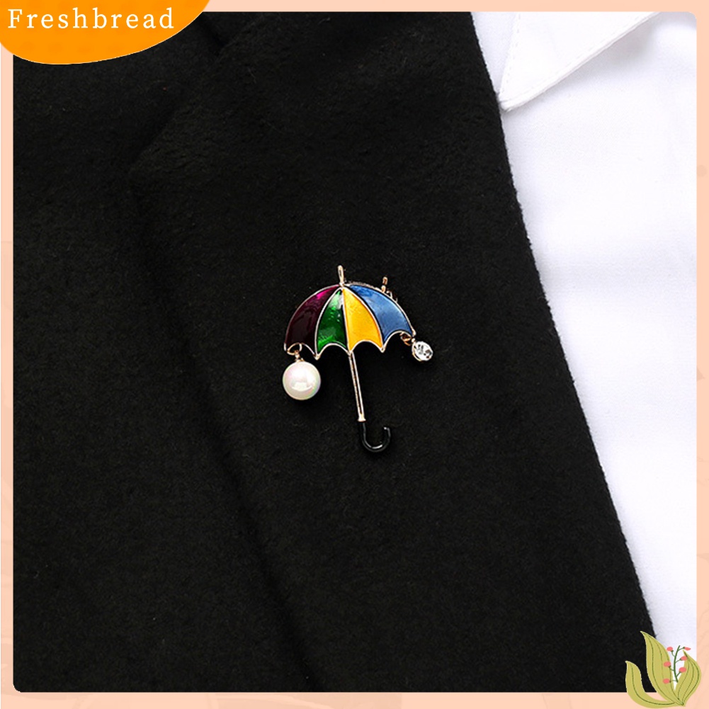 Fresh| Bros Pin Bentuk Payung Aksen Mutiara Imitasi Untuk Unisex