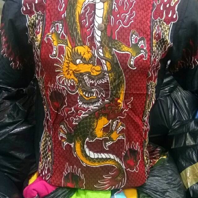 TerBaru Baju Bali Motif Dragon Lengan Pendek Ukuran Dewasa