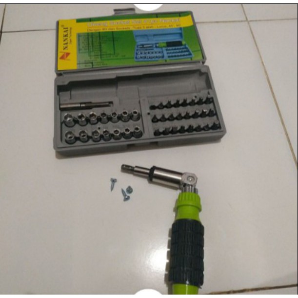 Tool Kit Wrench Obeng Shock Sock Sok 41 IN 1 Alat Bengkel Set LENGKAP