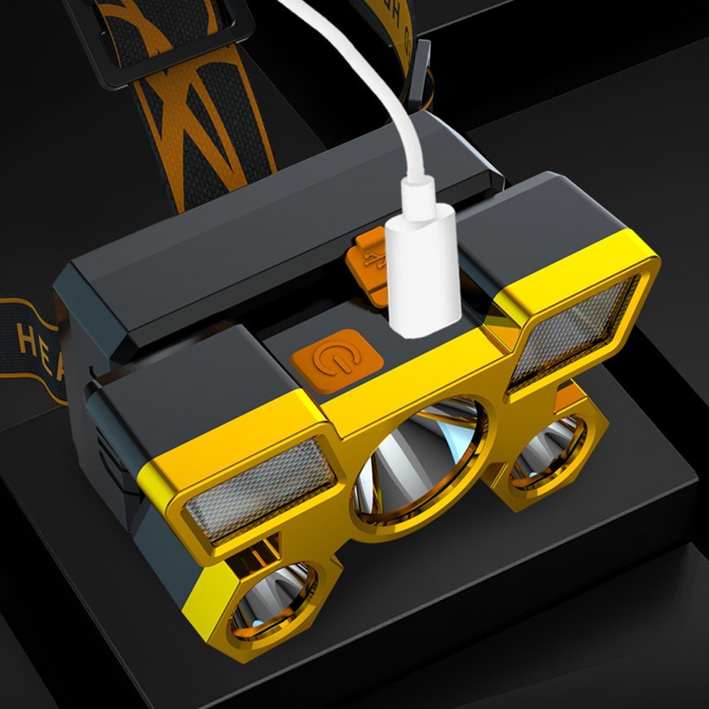 Lampu Senter Kepala LED USB Rechargeable Dengan Sensor Gerak Tubuh Untuk Camping