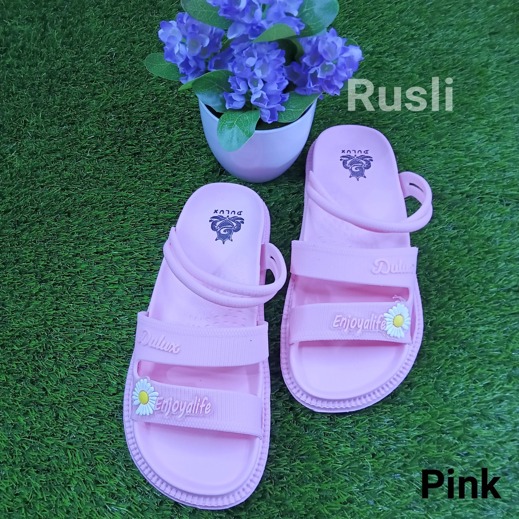 (COD) Sandal Tali Ban Dua Karet Wanita Remaja Dulux 323C