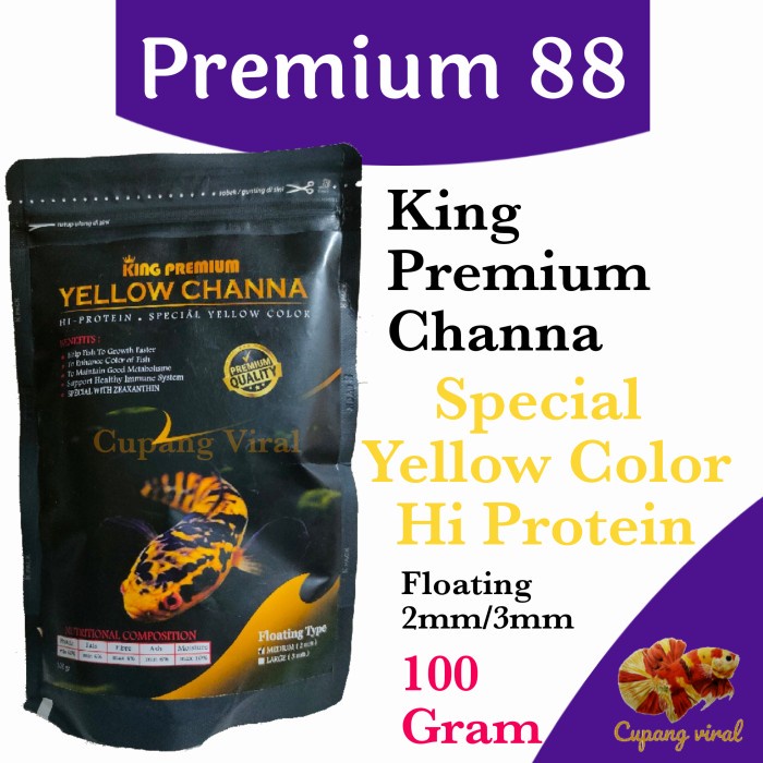 PREMIUM 88 - Pelet Channa King Premium Channa Floating 100 Gram