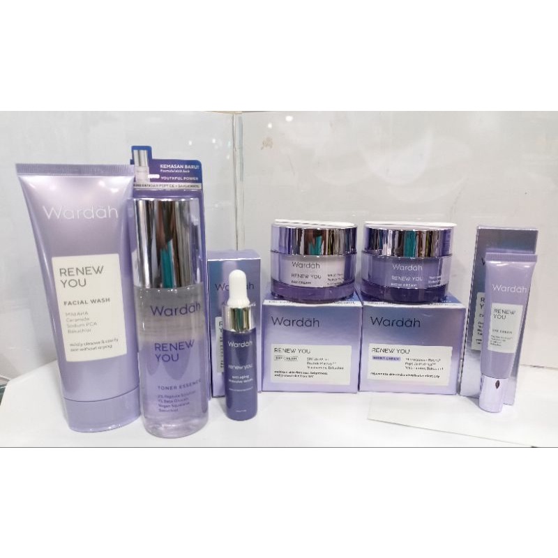 WARDAH PAKET RENEW YOU(B)7PCS, FOAM, ESSENCE(B) SERUM(B), EYECREAM, DC(B) NC(B)