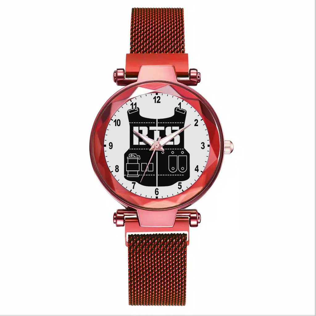 Jam Tangan Wanita Custom - KPOP BTS Free Box &amp; Batre Cadangan 3