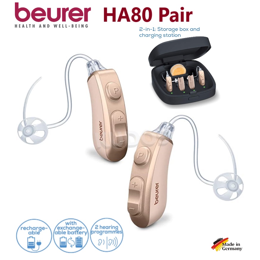 beurer HA 80 Pair - Rechargeable Hearing Aid - Alat Bantu Dengar HA80
