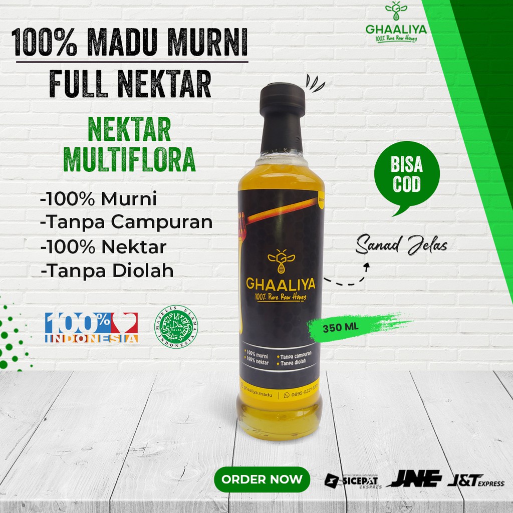 

Madu asli murni alami minuman herbal kesehatan natural pure raw honey 100% nektar bunga multiflora 350 ml