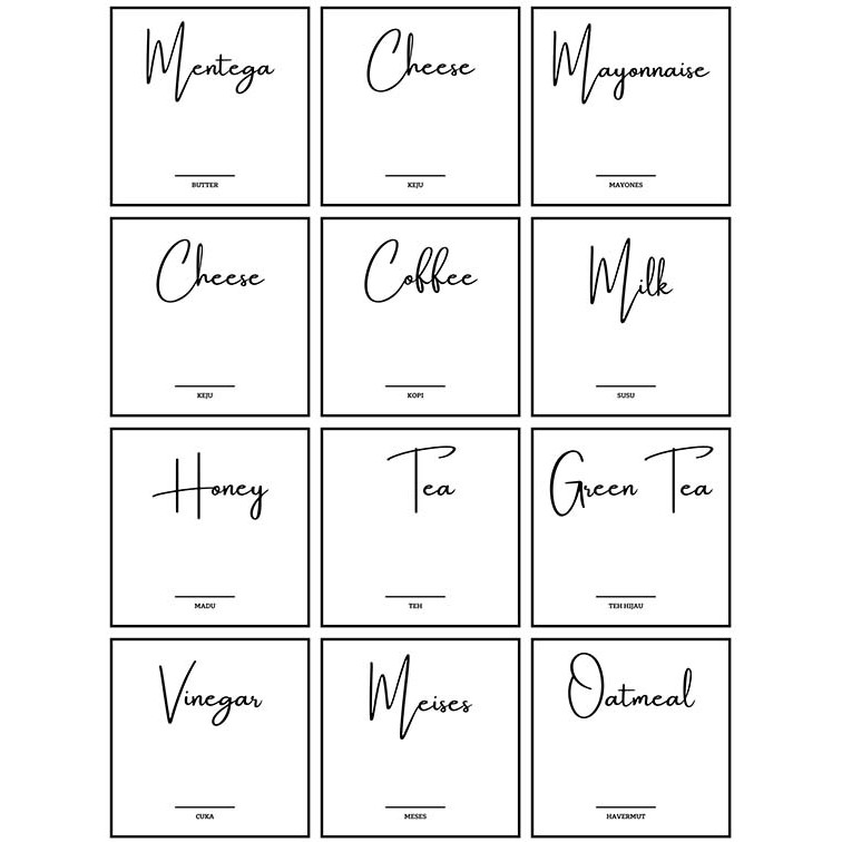 

Sticker Waterproof Bumbu Dapur & Bahan Makanan - Part 1 - Sticker A