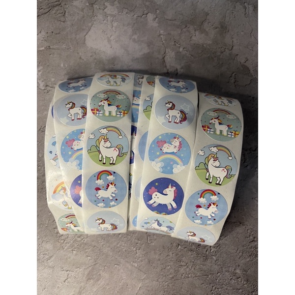 (50pcs) Stiker Thank You Bulat size 2,5cm / Thank You stickers Olshop etc-Cute unicorn