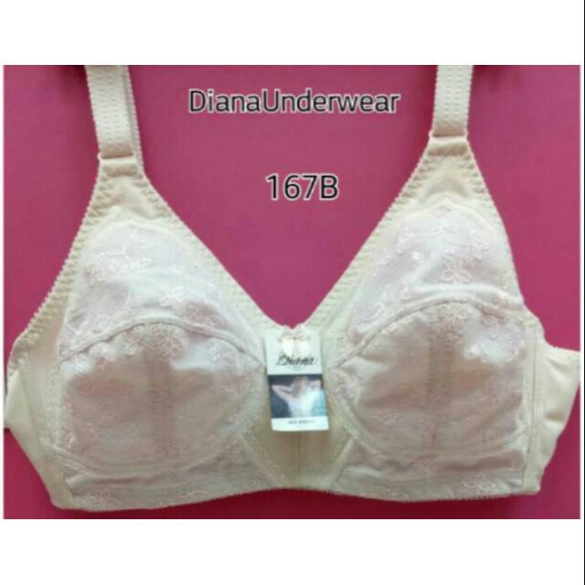 Bh Diana (asli) Style 167 Cup B Size 40 & 42 Tanpa Busa Tidak Kawat