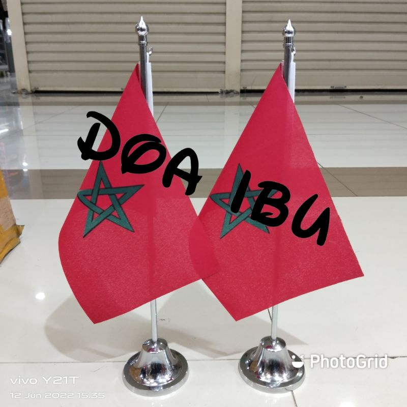 

best seller tiang stenlis meja+bendera MAROKO ready stock