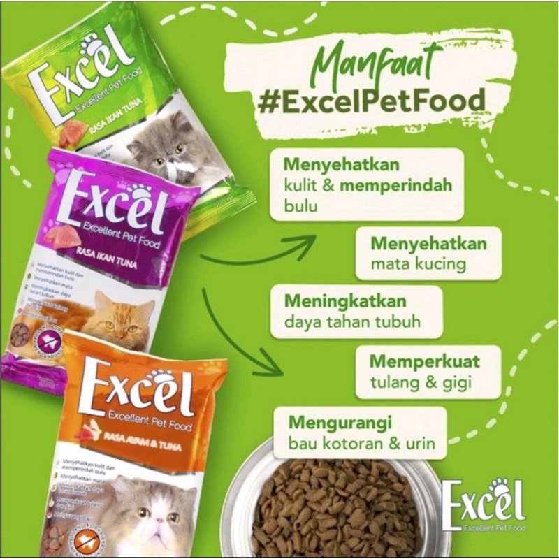 Makanan Kucing EXCEL Adult Mother and Kitten Kitten Excel cat food dry food 500 gram freshpack