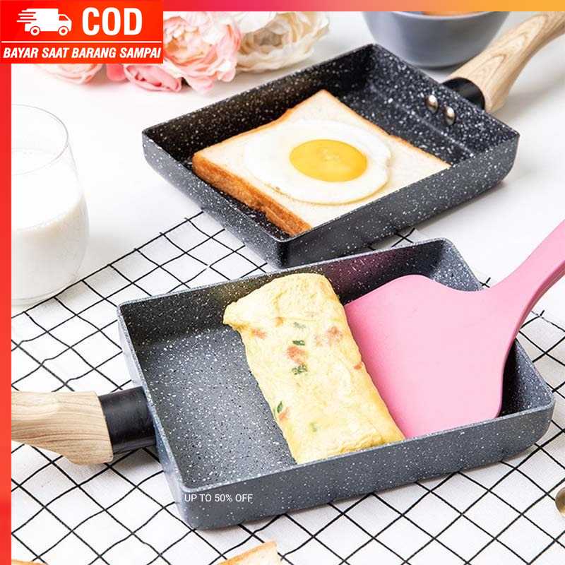 (100% BARANG ORI) Teflon Panci Telur Tamagoyaki Omelet Pan Non-stick - W0-B0697