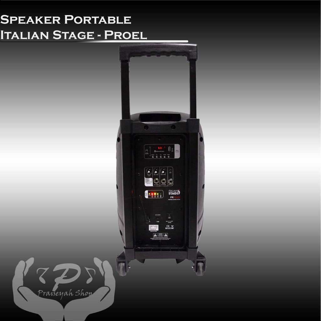 Speaker Wireless Portable 10&quot; Italian Stage Proel Include Mic FR10AW