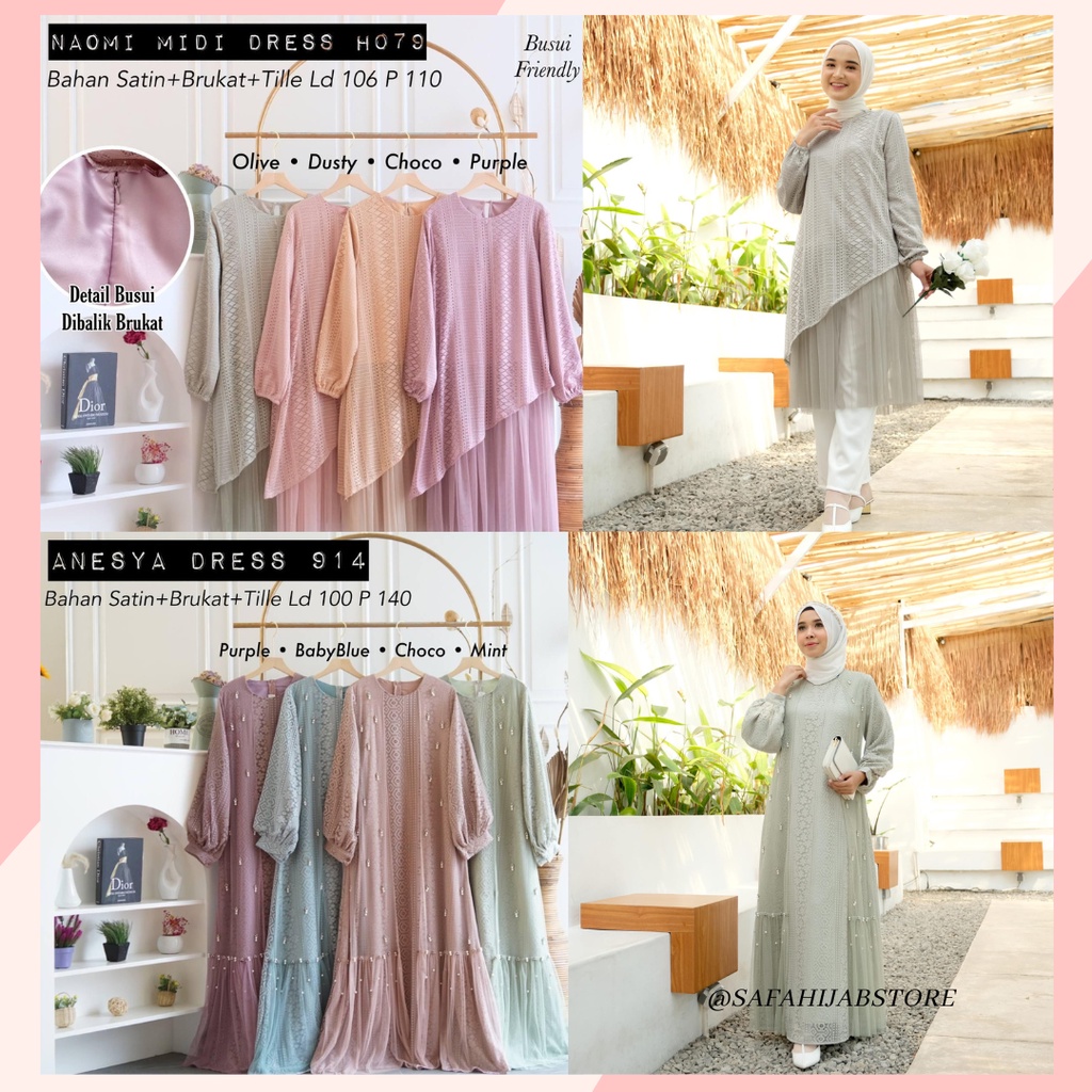 DRESS PESTA MINT SAGE / GAMIS KONDANGAN / DRESS BRIDESMAID