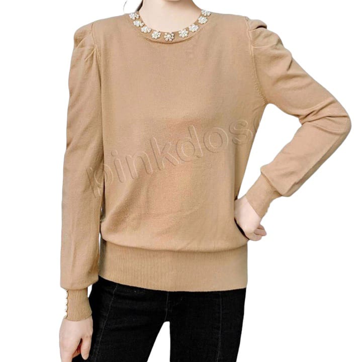 Pinkdose Knit Top, Atasan knit pinkdose mutiara