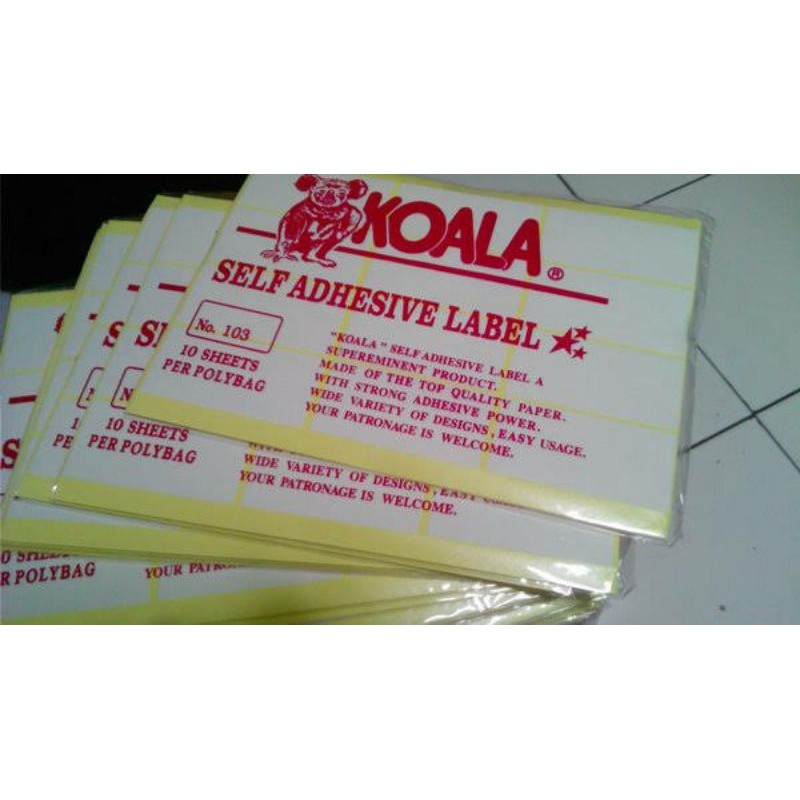 

label koala 103