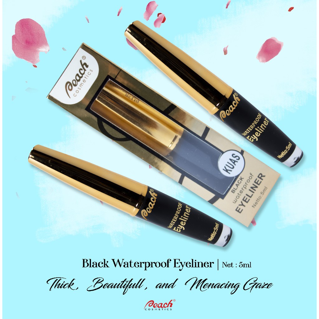 ⭐ BAGUS ⭐ PEACH EYELINER SPIDOL / KUAS | Eyeliner Kuas Black Hitam Waterproof