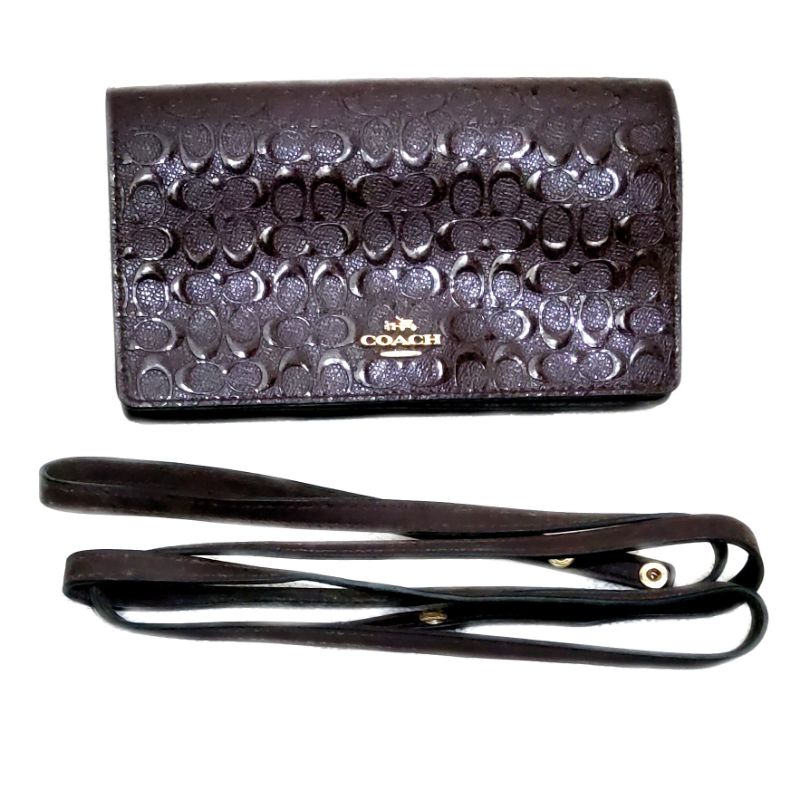 Tas Coach Original Tas Kulit FOLDOVER clutch bag & crossbody Preloved 99persen