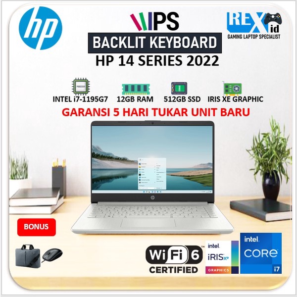 LAPTOP HP 14 i7 1195G7 / i5 1135G7 (12GB RAM) 512GB SSD FHD IPS