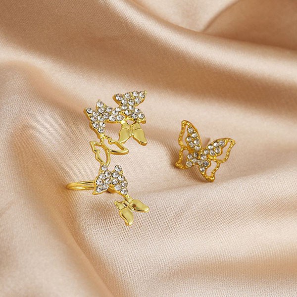 anting kupu kupu asimestris s925 asymmetric butterfly earrings (3d3) jan262