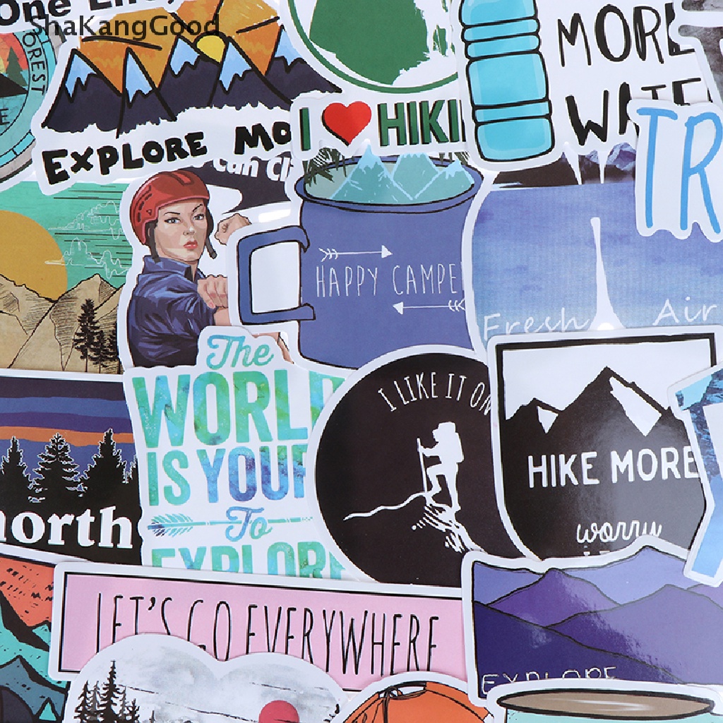 50 Pcs Stiker Decal Desain Petualangan Luar Ruangan Untuk Koper Laptop Gitar Sepeda