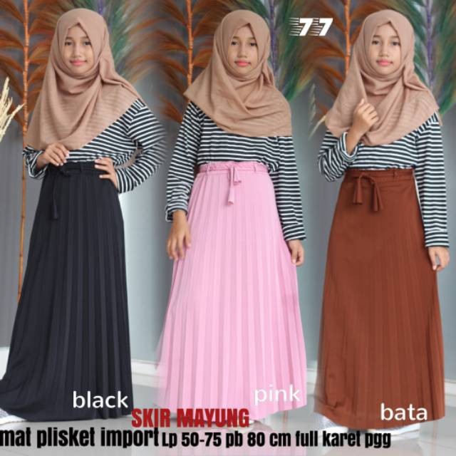 Rok Plisket Anak Umur 5 - 15 Tahun Bahan Premium