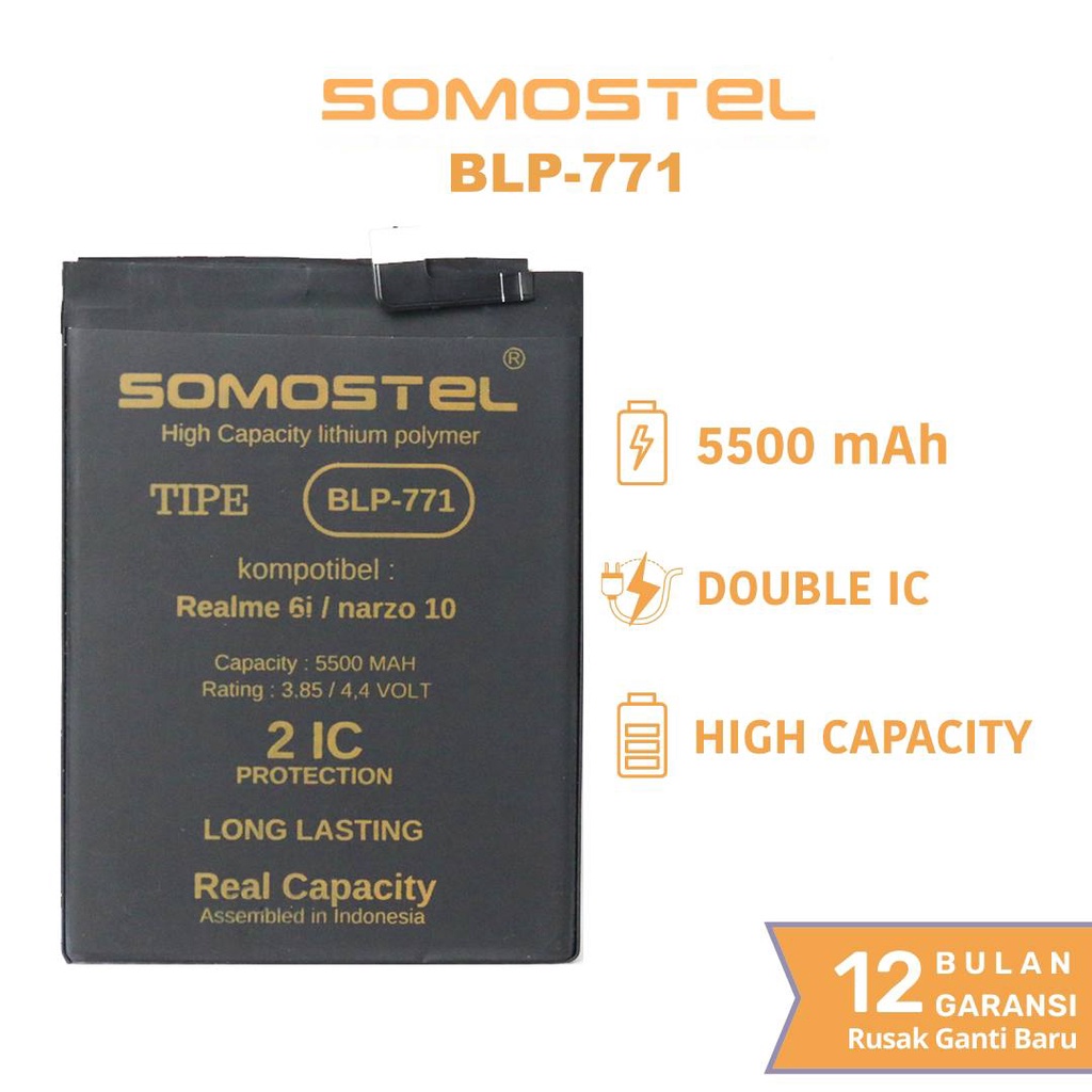 Somostel - BLP771 Realme Narzo 10 / Realme 6I Batre Batrai Baterai