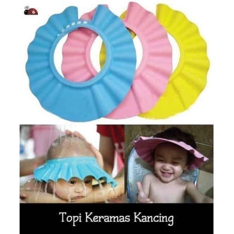 ⭐ Jendela Kosmetik ⭐ Topi Keramas Bayi / Topi Keramas Anak / Penutup Kepala Mandi / Kids Shower Cap / Shower Cap Anak / Topi Mandi Anak / Topi Keramas Baby