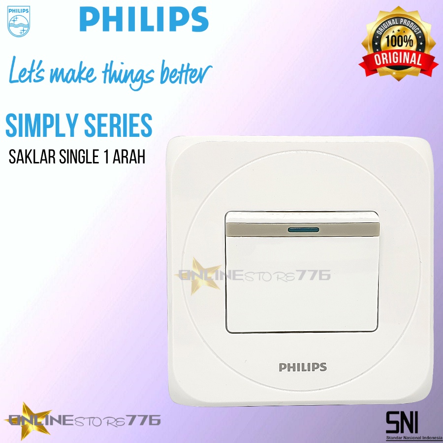 Saklar Tunggal PHILIPS Simply 1 Gang 1 Way / Saklar Single