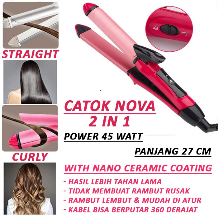 Trend-Catokan Rambut 2009 catok 2 in 1 lurus dan keriting curly merk ODAIS-LOST PACK