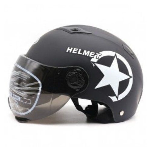 Helm Sepeda Plus Kaca Half Face Helmet Zoro J4RS01BK Black 111117