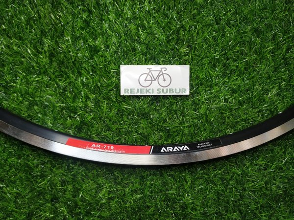 Velg Rims Fixie Roadbike 700 700c FV BRAKELINE DOUBLE WALL ARAYA AR-719 BLACK CNC Hitam 32 hole 1 PC