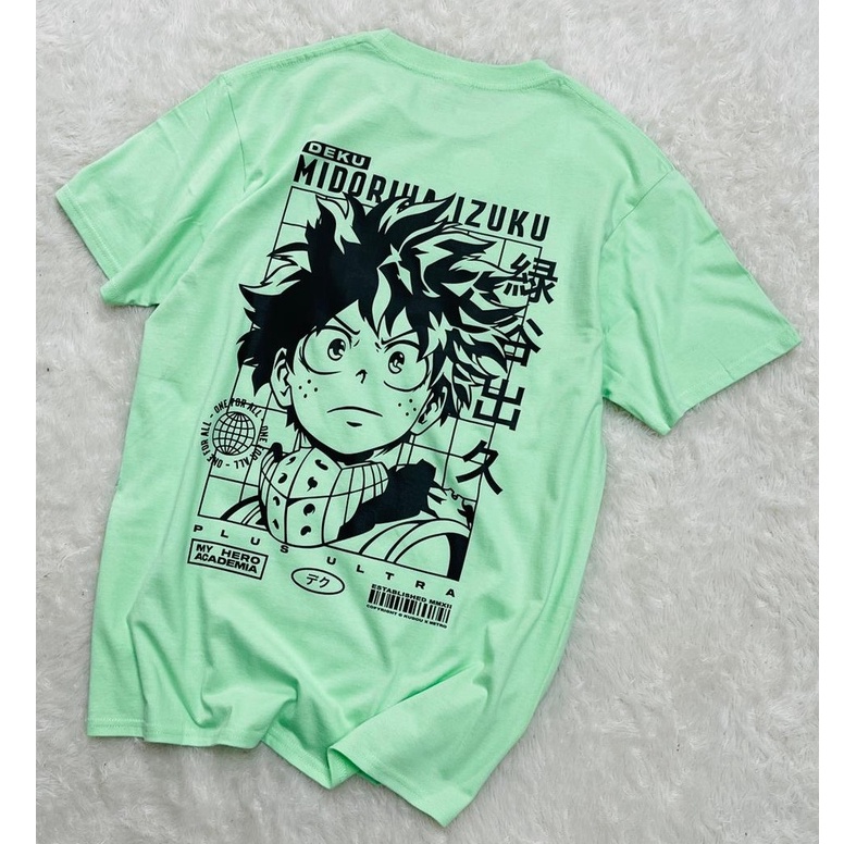 Tshirt Deku Quirks Green Anime Manga Boku No Hero Academia BNHA Premium Unisex